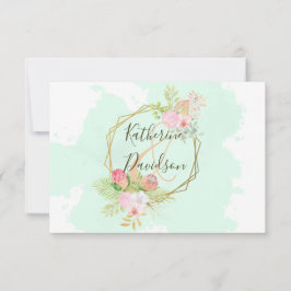 Tarjeta De Confirmación De Asistencia Hermoso Boda del Boho Botánico de Lime Green 💚