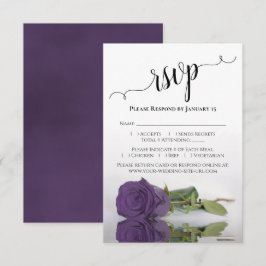 Tarjeta De Confirmación De Asistencia Hermoso Reflejante Ametista Rosa Boda Púrpura