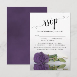 Tarjeta De Confirmación De Asistencia Hermoso Reflejante Ametista Rosa Boda Púrpura