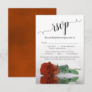 Tarjeta De Confirmación De Asistencia Hermoso Rosa Naranja de óxido reflectante
