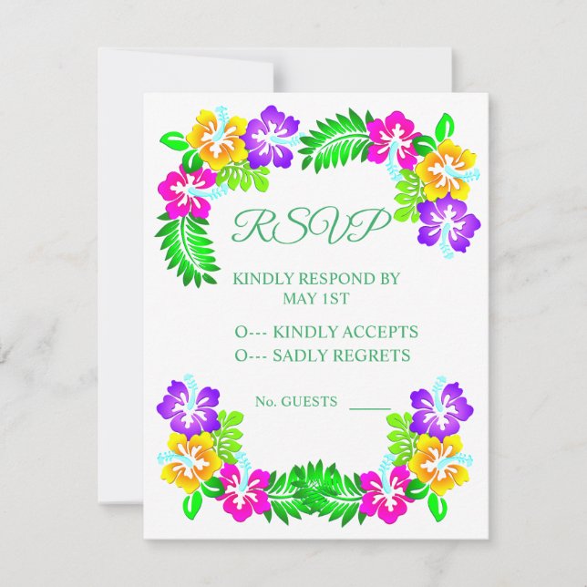 Tarjeta De Confirmación De Asistencia Hibisco Tropical Thunder_Cove  (Anverso)