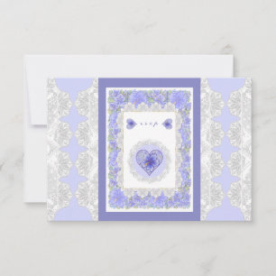 Tarjeta De Confirmación De Asistencia Hibiscus & lace BLUE
