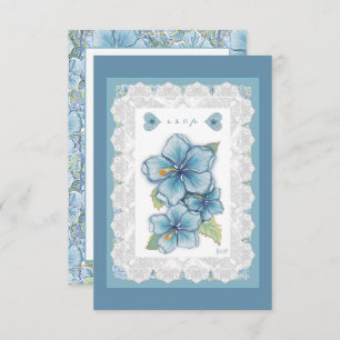 Tarjeta De Confirmación De Asistencia Hibiscus & lace TURQUOISE