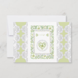 Tarjeta De Confirmación De Asistencia Hibiscus & lace WHITE