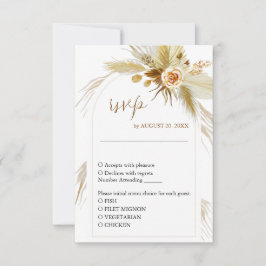 Tarjeta De Confirmación De Asistencia Hierba de pampas tropical bohemio elegante 