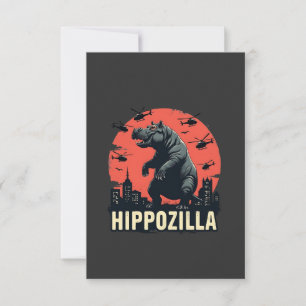 Tarjeta De Confirmación De Asistencia Hippozilla Spooky Moo Deng Hippo Halloween