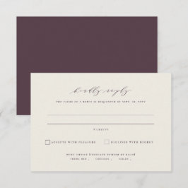 Tarjeta De Confirmación De Asistencia Hojas de otoño boda ciruela simple