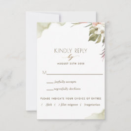 Tarjeta De Confirmación De Asistencia Hojas Verdes de Palma Tropical sin Opciones de Com