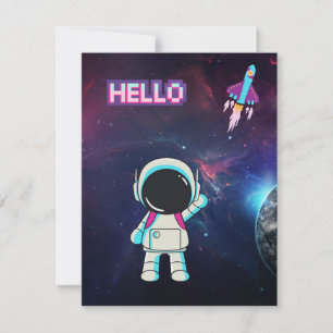 Tarjeta De Confirmación De Asistencia Hola desde el espacio.