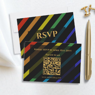 Tarjeta De Confirmación De Asistencia Hombres homosexuales boda elegante código QR arcoí