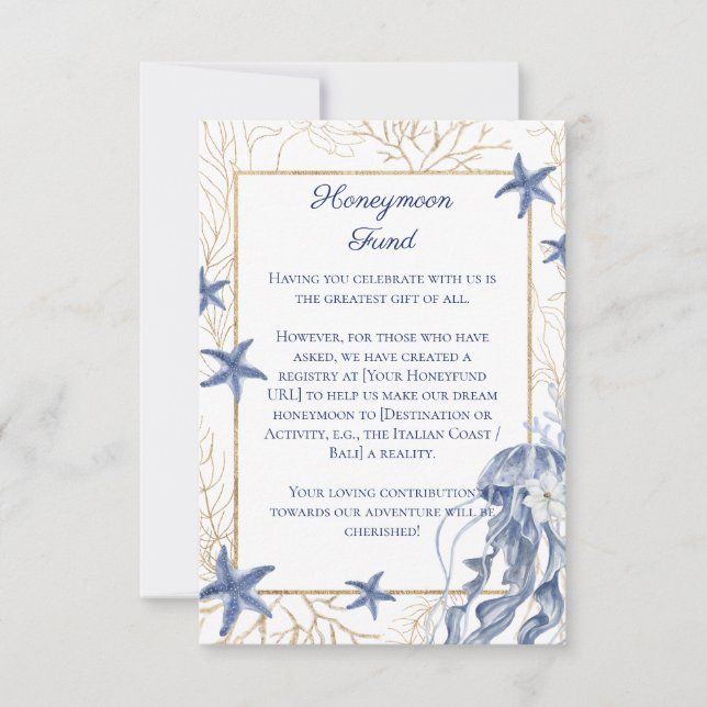 Tarjeta De Confirmación De Asistencia Honeymoon Fund QR Code Insert Card (Anverso)