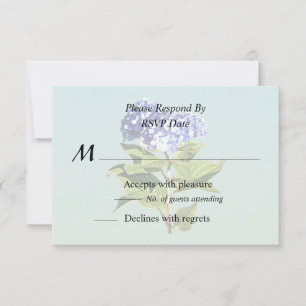 Tarjeta De Confirmación De Asistencia Hortensia Azul Elegante