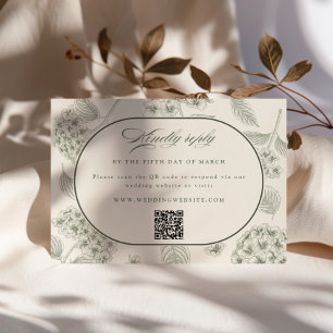 Tarjeta De Confirmación De Asistencia Hortensia Salvia Boda Vintage