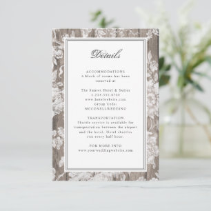 Tarjeta De Confirmación De Asistencia huella de flores en la tarjeta de detalles de boda