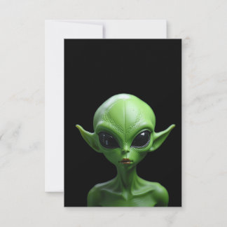 Tarjeta De Confirmación De Asistencia Humanioide verde