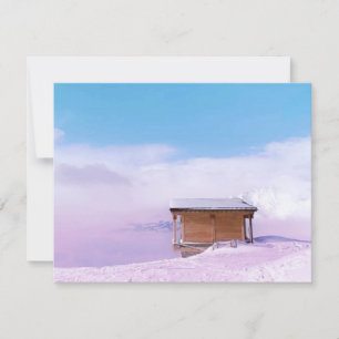 Tarjeta De Confirmación De Asistencia Hut de Montaña de Nieve Francesa