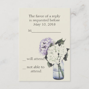 Tarjeta De Confirmación De Asistencia Hydrangea Dreams
