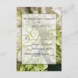Tarjeta De Confirmación De Asistencia Hydrangea White Green Boda Suite
