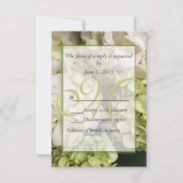 Tarjeta De Confirmación De Asistencia Hydrangea White Green Boda Suite