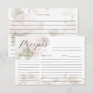 Tarjeta De Confirmación De Asistencia Hydrangeas Blancas Rosadas Tarjeta de Receta Elega