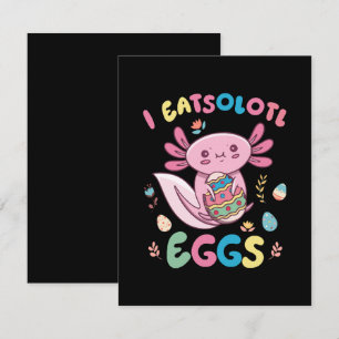 Tarjeta De Confirmación De Asistencia I Eatsolotl Huevos Rabbit Axolotl Bunny Easter