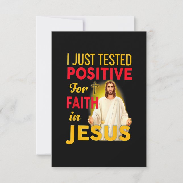 Tarjeta De Confirmación De Asistencia I Just Tested Positive For Faith In Jesus (Anverso)