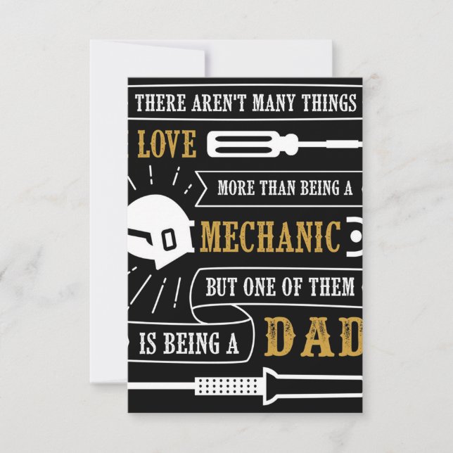 Tarjeta De Confirmación De Asistencia I love mechanic dad | Mechanic Canvas (Anverso)
