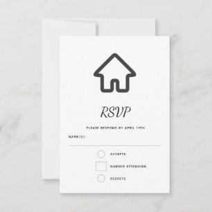 Tarjeta De Confirmación De Asistencia Icono de arquitectura de bienes raíces casa