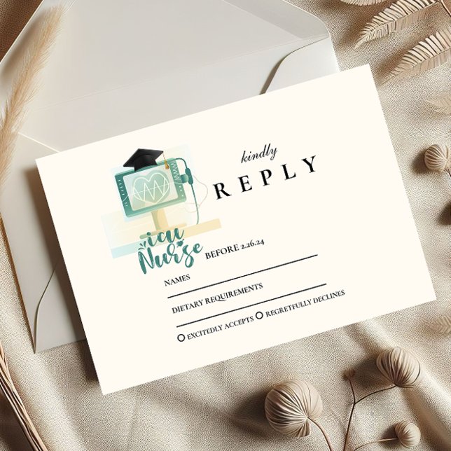 Tarjeta De Confirmación De Asistencia ICU Nurse Graduation Party (Subido por el creador)