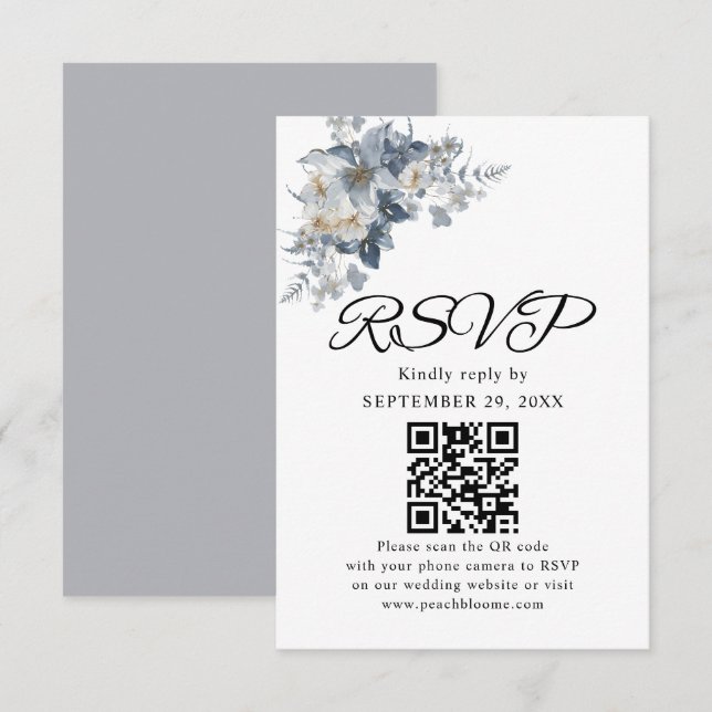 Tarjeta De Confirmación De Asistencia ilustración acuarela rústica de una floral  (Anverso / Reverso)