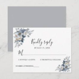 Tarjeta De Confirmación De Asistencia ilustración en acuarela rústica de una floral 