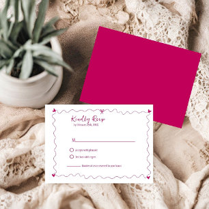 Tarjeta De Confirmación De Asistencia Ilustraciones de escrúpulos dibujados a mano Boda 