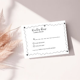 Tarjeta De Confirmación De Asistencia Ilustraciones de escrúpulos dibujados a mano Boda