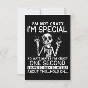 Tarjeta De Confirmación De Asistencia Im Especial No Wait Tal Vez Soy Crazy Skull
