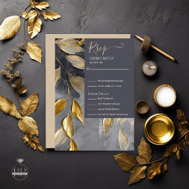 Tarjeta De Confirmación De Asistencia Impasto de hoja de oro Noir
