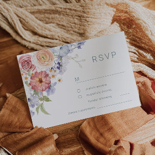 Tarjeta De Confirmación De Asistencia Impresionante Boda de acuarela floral botánica