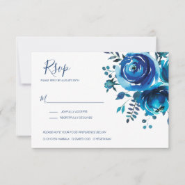 Tarjeta De Confirmación De Asistencia Indigo Mood Floral Boda