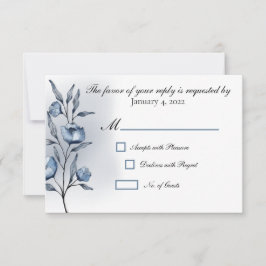 Tarjeta De Confirmación De Asistencia Indigo Romance Wedding Response Cards