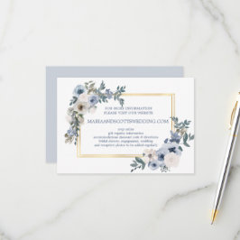 Tarjeta De Confirmación De Asistencia Información del sitio web del Boda de Floral blanc