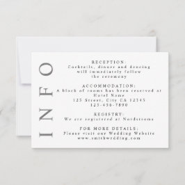 Tarjeta De Confirmación De Asistencia Información sobre Bodas Minimalistas en monograma 