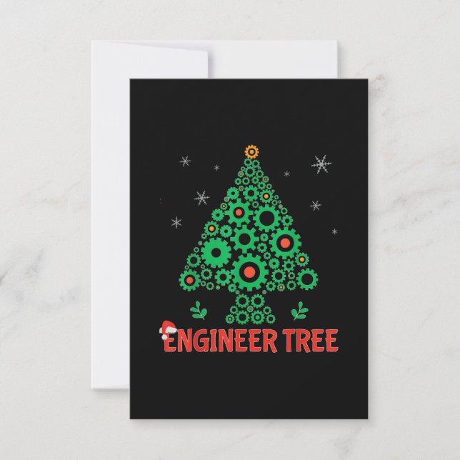 Tarjeta De Confirmación De Asistencia Ingeniería mecánica de árbol de navidades (Anverso)