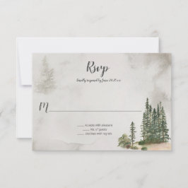 Tarjeta De Confirmación De Asistencia Into the Wild Fir Trees Rustic Wedding |