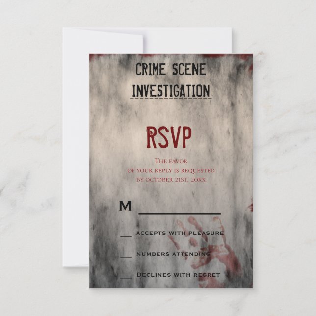 Tarjeta De Confirmación De Asistencia Investigación de la escena del crimen (Anverso)