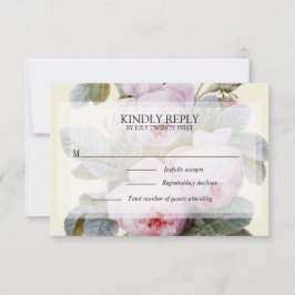 Tarjeta De Confirmación De Asistencia Isabella II, rosas franceses elegantes