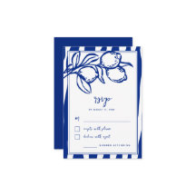 Italian Hand Drawn Lemon Handwritten Blue Wedding