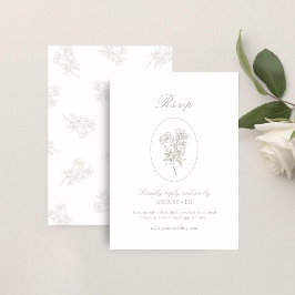 Tarjeta De Confirmación De Asistencia Ivory & Sand | Boda floral chic