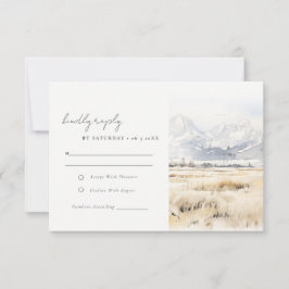 Tarjeta De Confirmación De Asistencia Jackson Hole Wyoming Watercolor Landscape Wedding