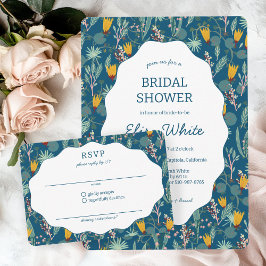 Tarjeta De Confirmación De Asistencia Jardín Acuático Floral Despedida de Soltera Lindo 