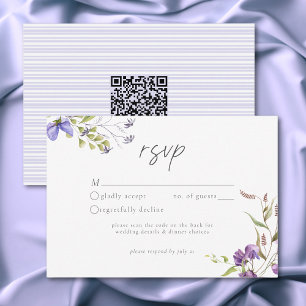 Tarjeta De Confirmación De Asistencia Jardín de flores silvestres de lavanda boda románt
