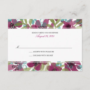 Tarjeta De Confirmación De Asistencia Jardín elegante de flores acuáticas Confirmación
